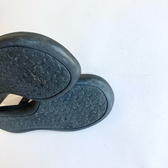 Coach Laurel Silver Tan Leather Rubber Outsole Flip Flops Sandals size 8 - Picture 8 of 16